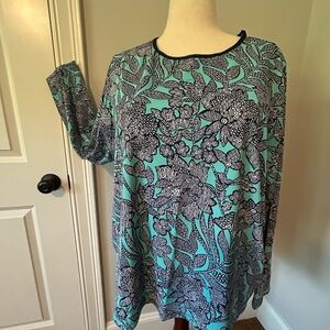 Lands' End Aqua and Blue Long Sleeve yet “cool” tee. Great for sun protection